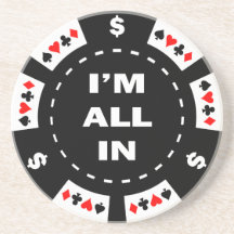 Je suis tout dans le jeton de poker dessous de verres