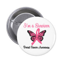 Je suis un bouton de cancer du sein de survivant badge