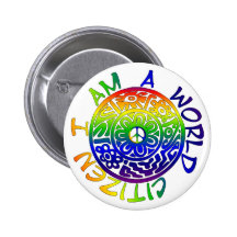 Je suis un citoyen du monde badge avec épingle