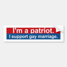 Je suis un patriote.  Je soutiens le mariage gai Adhésif Pour Voiture