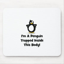 Je suis un pingouin emprisonné à l'intérieur de ce tapis de souris
