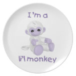 Je suis un singe de l'il (lavendar) assiettes pour soirée