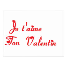 JE T AIME TON VALENTIN.png Carte Postale