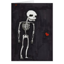 Je t'aime à la carte de note d'os