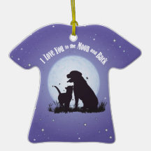 Je t'aime à la lune et au dos ornements