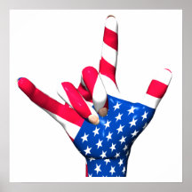 Je t'aime affiche de drapeau des Etats-Unis