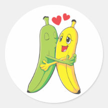 Je t'aime bananes adhésif