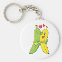 Je t'aime bananes porte-clé