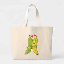 Je t'aime bananes sac en toile