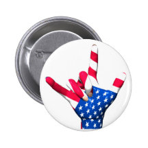 Je t'aime bouton de drapeau des Etats-Unis Badge