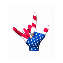Je t'aime carte postale de drapeau des Etats-Unis