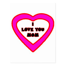 Je t'aime coeur magenta de MAMAN le Gi de Zazzle d Carte Postale