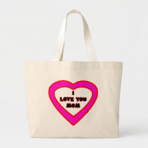 Je t'aime coeur magenta de MAMAN le Gi de Zazzle d Sacs Fourre-tout