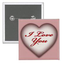 Je t'aime coeur pin's avec agrafe