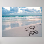 Je t'aime, coucher du soleil de plage posters