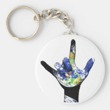 Je t'aime la terre Keychain de planète Porte-clef