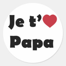 Je t'aime papa autocollants