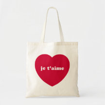 JE T'AIME SAC DE TOILE