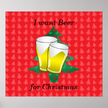 Je veux la bière pour Noël Affiche
