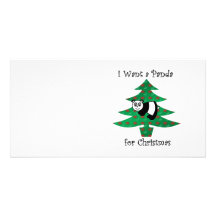 Je veux un panda pour Noël Cartes De Vœux Avec Photo
