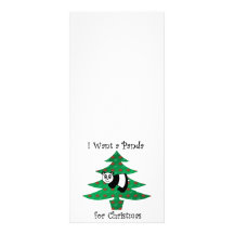 Je veux un panda pour Noël Double Carte Personnalisée