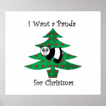 Je veux un panda pour Noël Posters