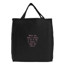 "Je vous espère danse !" Sac brodé