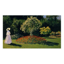 Jeanne-Marguerite des prés Lecadre dans le jardin  Modèle De Carte De Visite