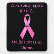 J'espère la conscience Mousepad de cancer du sein Tapis De Souris