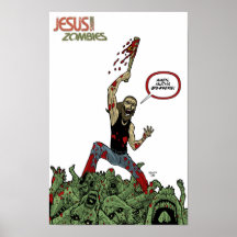 Jésus déteste des zombis "amen" copie posters