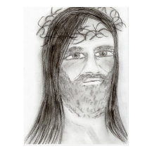 Jésus en charbon de bois cartes postales