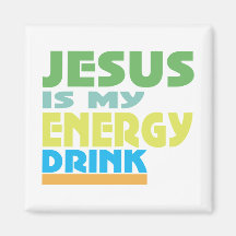 Jésus est ma boisson d'énergie aimants pour réfrigérateur