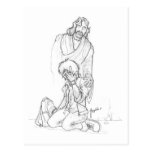 Jésus et garçon carte postale