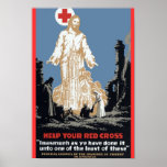 Jésus et la Croix-Rouge Affiche