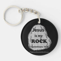 Jesus is my Rock Agrainofmustardseed.com Rock Acrylic Key Chains