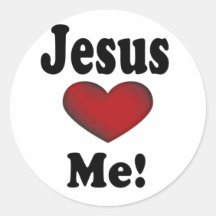 Jésus m'aime adhésifs ronds