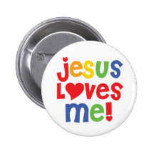 Jésus m'aime le bouton (personnalisable) badge avec épingle