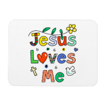 Jésus m'aime magnets rectangulaire