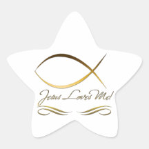 Jésus m'aime ! sticker en étoile