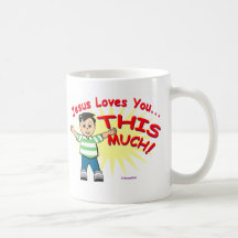 Jésus vous aime cette conception beaucoup chrétien tasse à café