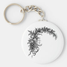 Jet du monogramme E des roses Porte-clé
