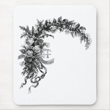 Jet du monogramme E des roses Tapis De Souris