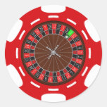 JETON DE POKER AVEC LA ROUE DE ROULETTE AUTOCOLLANT