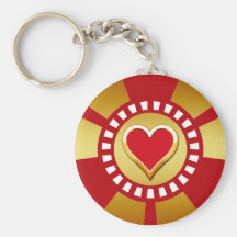 JETON DE POKER DE COEUR PORTE-CLÉ