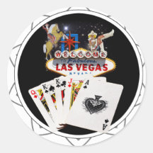 Jeton de poker de noir de signe bienvenu adhésif rond