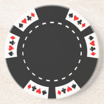 Jeton de poker noir et blanc dessous de verres
