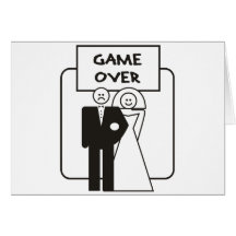 Jeu au-dessus de mariage cartes de vœux