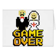 Jeu au-dessus du mariage (à 8 bits) cartes de vœux