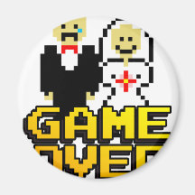 Jeu au-dessus du mariage (à 8 bits) magnets pour réfrigérateur