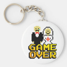 Jeu au-dessus du mariage (à 8 bits) porte-clef